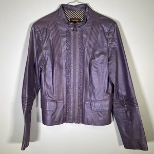 Danier Purple leather jacket